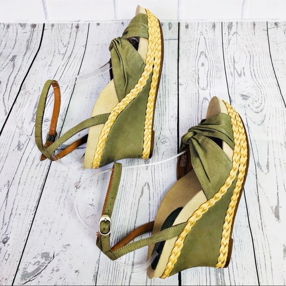 EARTHIES Sonzi Fern Wedge Sandals Green Size 9 - Picture 4 of 8